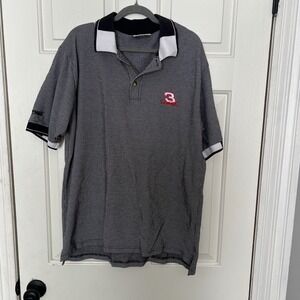 Chase Authentics Dale Earnhardt Sr 3 NASCAR Polo Shirt Mens Large Black White